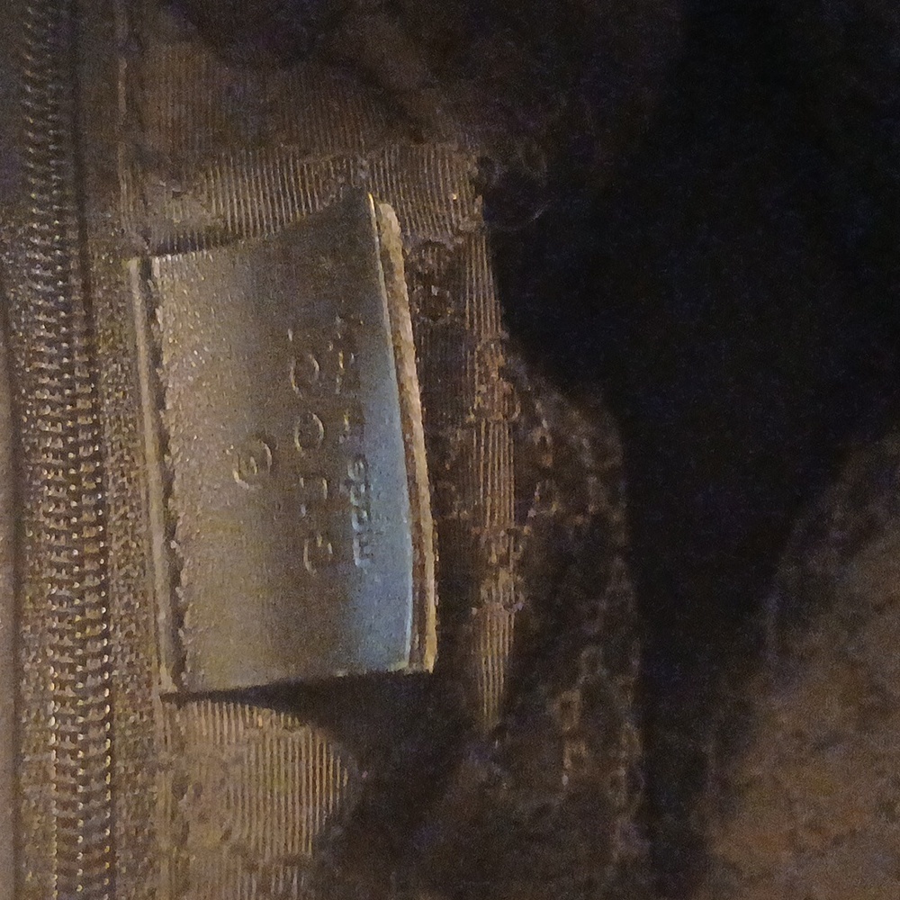 Authenti Gucci Web Sherry Line Shoulder Tote Bag Dark Gray And Black Canvas - Picture 14 of 15